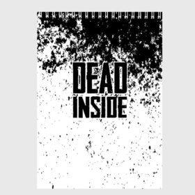 Скетчбук с принтом Dead Inside в Рязани, 100% бумага
 | 48 листов, плотность листов — 100 г/м2, плотность картонной обложки — 250 г/м2. Листы скреплены сверху удобной пружинной спиралью | dead | dota | inside | аниме | внутри | гуль | дэд | инсайд | мертвец | мертвый | токийский