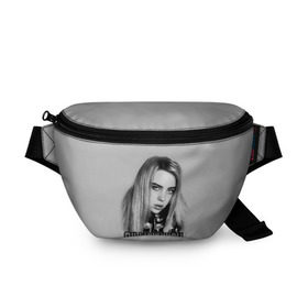 Поясная сумка 3D с принтом BILLIE EILISH в Рязани, 100% полиэстер | плотная ткань, ремень с регулируемой длиной, внутри несколько карманов для мелочей, основное отделение и карман с обратной стороны сумки застегиваются на молнию | ayelish | bad guy | bellyache | bilie eilish | bilie elish | billie | billie eilish | eilish | electronic | elish | music | били айлиш | билли айлиш | эйлиш | элиш