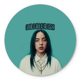 Коврик для мышки круглый с принтом BILLIE EILISH в Рязани, резина и полиэстер | круглая форма, изображение наносится на всю лицевую часть | ayelish | bad guy | bellyache | bilie eilish | bilie elish | billie | billie eilish | eilish | electronic | elish | music | били айлиш | билли айлиш | эйлиш | элиш