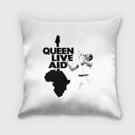 Подушка 3D с принтом Queen LIVE AID в Рязани, наволочка – 100% полиэстер, наполнитель – холлофайбер (легкий наполнитель, не вызывает аллергию). | состоит из подушки и наволочки. Наволочка на молнии, легко снимается для стирки | bohemian | brian | freddie | john | mercury | must go on | queen | rhapsody | roger | taylor | the miracle | the show | богемская | рапсодия | роджер тейлор | фредди меркьюри