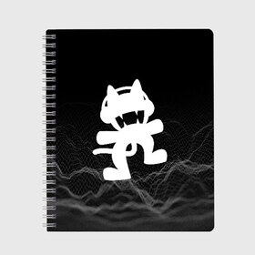 Тетрадь с принтом MONSTERCAT в Рязани, 100% бумага | 48 листов, плотность листов — 60 г/м2, плотность картонной обложки — 250 г/м2. Листы скреплены сбоку удобной пружинной спиралью. Уголки страниц и обложки скругленные. Цвет линий — светло-серый
 | cat | monster | monster cat | monstercat | кот | монстеркет