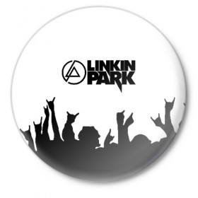 Значок с принтом LINKIN PARK в Рязани,  металл | круглая форма, металлическая застежка в виде булавки | Тематика изображения на принте: chester bennington | linkin park | mike shinoda | линкин парк