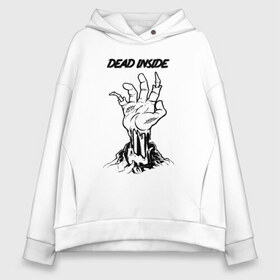 Женское худи Oversize хлопок с принтом Dead inside в Рязани, френч-терри — 70% хлопок, 30% полиэстер. Мягкий теплый начес внутри —100% хлопок | боковые карманы, эластичные манжеты и нижняя кромка, капюшон на магнитной кнопке | dead inside | dont open | гуль | дед инсайт | дединсайт | дэд инсайт | дэдинсайт | интроверт | кен канеки | мертв внутри | мертвый внутри