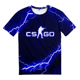 Мужская футболка 3D с принтом CS GO LIGHTNING STYLE в Рязани, 100% полиэфир | прямой крой, круглый вырез горловины, длина до линии бедер | astralis | awp | counter strike | cs go | cs go global offensive | faze clan | hyper beast | team liquid | thunder | астралис | молнии | тим ликвид | фейз клан | хайпер бист | шторм