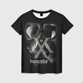 Женская футболка 3D с принтом Monsta X в Рязани, 100% полиэфир ( синтетическое хлопкоподобное полотно) | прямой крой, круглый вырез горловины, длина до линии бедер | dramarama | edm | hyungwon | idol | im | j pop | jooheon | k pop | kihyun | kpop | minhyuk | mv | shownu | the code | wonho | вонхо | монста х | хип хоп