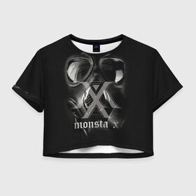 Женская футболка Cropp-top с принтом Monsta X в Рязани, 100% полиэстер | круглая горловина, длина футболки до линии талии, рукава с отворотами | dramarama | edm | hyungwon | idol | im | j pop | jooheon | k pop | kihyun | kpop | minhyuk | mv | shownu | the code | wonho | вонхо | монста х | хип хоп