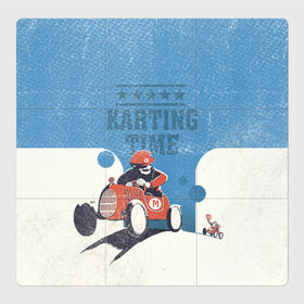 Магнитный плакат 3Х3 с принтом Karting time в Рязани, Полимерный материал с магнитным слоем | 9 деталей размером 9*9 см | karting | автомобили | вождение | гонки | картинг | машины | рэйсинг | экстрим | экстримальныйспорт