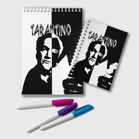 Блокнот с принтом Tarantino в Рязани, 100% бумага | 48 листов, плотность листов — 60 г/м2, плотность картонной обложки — 250 г/м2. Листы скреплены удобной пружинной спиралью. Цвет линий — светло-серый
 | Тематика изображения на принте: quentin tarantino | квентин тарантино