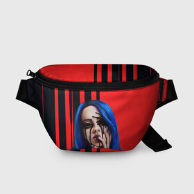 Поясная сумка 3D с принтом Billie Eilish в Рязани, 100% полиэстер | плотная ткань, ремень с регулируемой длиной, внутри несколько карманов для мелочей, основное отделение и карман с обратной стороны сумки застегиваются на молнию | bad guy | billie eilish | билли айлиш | эйлиш