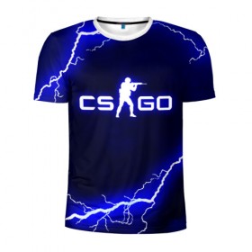 Мужская футболка 3D спортивная с принтом CS GO LIGHTNING STYLE в Рязани, 100% полиэстер с улучшенными характеристиками | приталенный силуэт, круглая горловина, широкие плечи, сужается к линии бедра | astralis | awp | counter strike | cs go | cs go global offensive | faze clan | hyper beast | team liquid | thunder | астралис | молнии | тим ликвид | фейз клан | хайпер бист | шторм