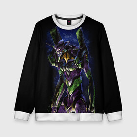 Детский свитшот 3D с принтом EVANGELION в Рязани, 100% полиэстер | свободная посадка, прямой крой, мягкая тканевая резинка на рукавах и понизу свитшота | angel | eva | evangelion | neon genesis evangelion | nerv | аска лэнгли сорью | ева | евангелион | мисато кацураги | рей аянами | синдзи