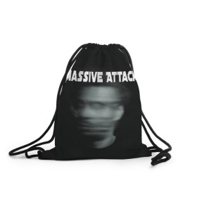 Рюкзак-мешок 3D с принтом Massive Attack в Рязани, 100% полиэстер | плотность ткани — 200 г/м2, размер — 35 х 45 см; лямки — толстые шнурки, застежка на шнуровке, без карманов и подкладки | грант маршалл | роберт дель ная | трип хоп