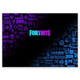 Поздравительная открытка с принтом FORTNITE  в Рязани, 100% бумага | плотность бумаги 280 г/м2, матовая, на обратной стороне линовка и место для марки
 | borderlands | call of duty | counter strike | cs go | dark souls | devil may cry | dmc | face | fallout | far cry | stalker | tes | the elder scrolls | the last of us | the witcher | warframe | watch dogs | варфрейм | ведьмак | масс эффект |