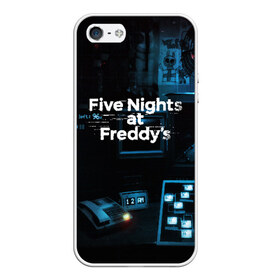 Чехол для iPhone 5/5S матовый с принтом FIVE NIGHTS AT FREDDYS в Рязани, Силикон | Область печати: задняя сторона чехла, без боковых панелей | Тематика изображения на принте: 5 ночей с фредди | animation | bonnie | chica | five nights at freddys | fnaf | foxy | freddy | funny | horror | scary | бонни | майк | пять | ужас | фнаф | фокси | фредди | чика | шмидт