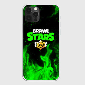 Чехол для iPhone 12 Pro с принтом BRAWL STARS | БРАВЛ СТАРС ЗЕЛЁНЫЙ ОГОНЬ в Рязани, силикон | область печати: задняя сторона чехла, без боковых панелей | Тематика изображения на принте: brawl stars | bull | colt | leon | stars | берли | бо | брок | ворон | джесси | динамайк | дэррил | кольт | леон | мортис | нита | пайпер | пенни | поко | пэм | рикошет | спайк | тара | фрэнк | шелли | эль примо