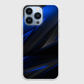 Чехол для iPhone 13 Pro с принтом Blue and Black в Рязани,  |  | 3d | 3д | black | blue | texture | геометрия | красно синее | синий | текстуры | фигуры | черный