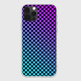 Чехол для iPhone 12 Pro Max с принтом Checkerboard gradient в Рязани, Силикон |  | Тематика изображения на принте: checkerboard | gradient | бойчик | градиент | клетка. ячейка | орнамент | френдзона | шахматная. доска | шашечки