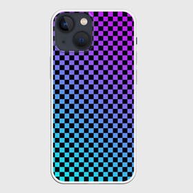 Чехол для iPhone 13 mini с принтом Checkerboard gradient в Рязани,  |  | Тематика изображения на принте: checkerboard | gradient | бойчик | градиент | клетка. ячейка | орнамент | френдзона | шахматная. доска | шашечки