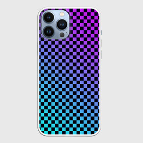 Чехол для iPhone 13 Pro Max с принтом Checkerboard gradient в Рязани,  |  | Тематика изображения на принте: checkerboard | gradient | бойчик | градиент | клетка. ячейка | орнамент | френдзона | шахматная. доска | шашечки