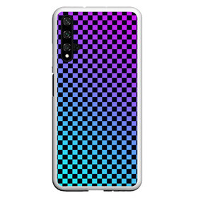 Чехол для Honor 20 с принтом Checkerboard gradient в Рязани, Силикон | Область печати: задняя сторона чехла, без боковых панелей | Тематика изображения на принте: checkerboard | gradient | бойчик | градиент | клетка. ячейка | орнамент | френдзона | шахматная. доска | шашечки