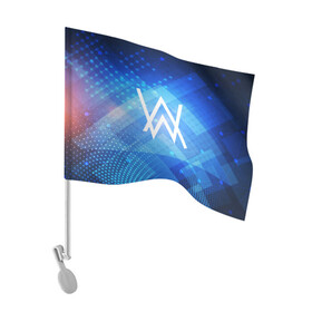 Флаг для автомобиля с принтом ALAN WALKER в Рязани, 100% полиэстер | Размер: 30*21 см | alan walker | aw | electro | electro music | music | алан уокер | музыка | музыкант | электро | электронная музыка