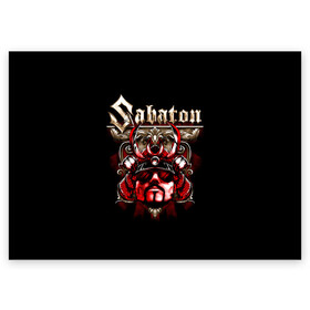 Поздравительная открытка с принтом Sabaton в Рязани, 100% бумага | плотность бумаги 280 г/м2, матовая, на обратной стороне линовка и место для марки
 | battle metal | primo victoria | sabaton | the art of war | the great war | группа | йоаким броден | латный ботинок | метал | пауэр | рыцарские доспехи | сабатон | собатон | хэви