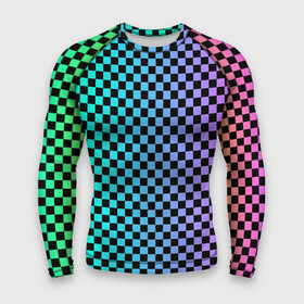 Мужской рашгард 3D с принтом Checkerboard Color в Рязани,  |  | checkerboard | gradient | бойчик | в клетку | в клеточку | градиент | клетка | музыка | орнамент | френдзона | шахматная доска | шашки