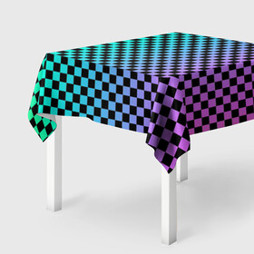 Скатерть 3D с принтом Checkerboard Color  в Рязани, 100% полиэстер (ткань не мнется и не растягивается) | Размер: 150*150 см | checkerboard | gradient | бойчик | в клетку | в клеточку | градиент | клетка | музыка | орнамент | френдзона | шахматная доска | шашки