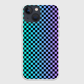 Чехол для iPhone 13 mini с принтом Checkerboard Color в Рязани,  |  | checkerboard | gradient | бойчик | в клетку | в клеточку | градиент | клетка | музыка | орнамент | френдзона | шахматная доска | шашки