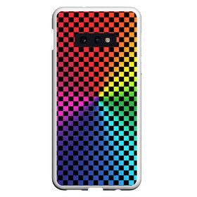 Чехол для Samsung S10E с принтом Checkerboard Color в Рязани, Силикон | Область печати: задняя сторона чехла, без боковых панелей | checkerboard | gradient | бойчик | в клетку | в клеточку | градиент | клетка | музыка | орнамент | френдзона | шахматная доска | шашки