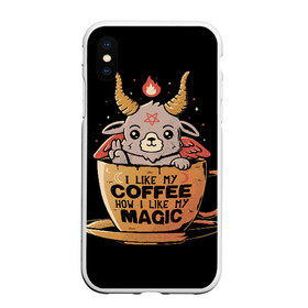 Чехол для iPhone XS Max матовый с принтом How I Like My Coffee в Рязани, Силикон | Область печати: задняя сторона чехла, без боковых панелей | coffee | diy | espresso | how | like | lol | my | как | кофе | лол | мой | монстрик | рога | сделай сам | сказка | эспрессо