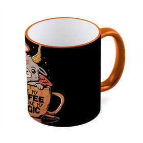 Кружка с принтом How I Like My Coffee в Рязани, керамика | ёмкость 330 мл | coffee | diy | espresso | how | like | lol | my | как | кофе | лол | мой | монстрик | рога | сделай сам | сказка | эспрессо