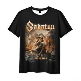 Мужская футболка 3D с принтом Sabaton в Рязани, 100% полиэфир | прямой крой, круглый вырез горловины, длина до линии бедер | Тематика изображения на принте: battle metal | primo victoria | sabaton | the art of war | the great war | группа | йоаким броден | латный ботинок | метал | пауэр | рыцарские доспехи | сабатон | собатон | хэви