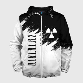 Мужская ветровка 3D с принтом S.T.A.L.K.E.R. 2 в Рязани, 100% полиэстер | подол и капюшон оформлены резинкой с фиксаторами, два кармана без застежек по бокам, один потайной карман на груди | Тематика изображения на принте: bandit | chernobyl | pripyat | s.t.a.l.k.e.r. 2 | shadow of chernobyl | stalker | stalker 2 | бандиты | меченый | припять | сталкер | сталкер 2 | тени чернобыля | чернобыль | чистое небо