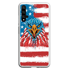 Чехол для Honor 20 с принтом American Eagle в Рязани, Силикон | Область печати: задняя сторона чехла, без боковых панелей | Тематика изображения на принте: america | amerika | bird | eagle | flag | usa | америка | американский | орел | птица | соединенные | сша | флаг | штаты