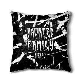 Подушка 3D с принтом KIZARU - HAUNTED FAMILY в Рязани, наволочка – 100% полиэстер, наполнитель – холлофайбер (легкий наполнитель, не вызывает аллергию). | состоит из подушки и наволочки. Наволочка на молнии, легко снимается для стирки | family | haunted | hip | hop | karmageddon | karmagedon | kizaru | music | rap | rapper | дежавю | кармагеддон | кармагедон | кизаро | кизару | музыка | нечипоренко | олег | рэп | рэпер | фэмили | хаунтед | хип | хоп