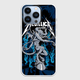 Чехол для iPhone 13 Pro с принтом Metallica в Рязани,  |  | american | blue | demon | devil | flame | hell | metal band | metallica | music | rock | американская | голубое | демон | дьявол | метал группа | металлика | музыка | пламя | рок | черт