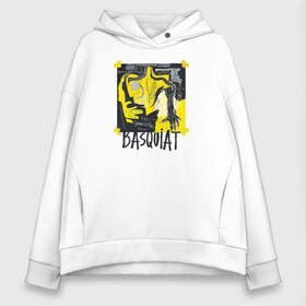 Женское худи Oversize хлопок с принтом BASQUIAT ARTIST в Рязани, френч-терри — 70% хлопок, 30% полиэстер. Мягкий теплый начес внутри —100% хлопок | боковые карманы, эластичные манжеты и нижняя кромка, капюшон на магнитной кнопке | Тематика изображения на принте: живопись | искусство | картина | художники | шедевры