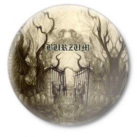 Значок с принтом Burzum в Рязани,  металл | круглая форма, металлическая застежка в виде булавки | 