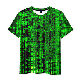 Мужская футболка 3D с принтом МАТРИЦА в Рязани, 100% полиэфир | прямой крой, круглый вырез горловины, длина до линии бедер | 