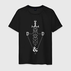 Мужская футболка хлопок с принтом D&D в Рязани, 100% хлопок | прямой крой, круглый вырез горловины, длина до линии бедер, слегка спущенное плечо. | dd | dungeon  dragons | dungeon and dragons | данжен энд дрэгонс | днд | игра | настольная игра | подземелья и драконы