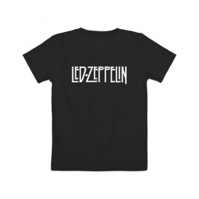 Детская футболка хлопок с принтом Led Zeppelin в Рязани, 100% хлопок | круглый вырез горловины, полуприлегающий силуэт, длина до линии бедер | led zeppelin | лед зеппелин