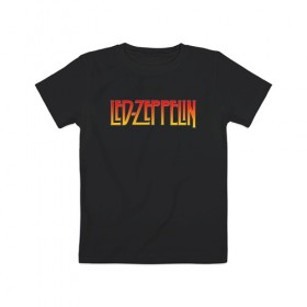 Детская футболка хлопок с принтом Led Zeppelin в Рязани, 100% хлопок | круглый вырез горловины, полуприлегающий силуэт, длина до линии бедер | led zeppelin | лед зеппелин