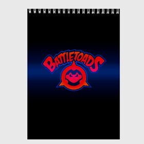 Скетчбук с принтом Battletoads в Рязани, 100% бумага
 | 48 листов, плотность листов — 100 г/м2, плотность картонной обложки — 250 г/м2. Листы скреплены сверху удобной пружинной спиралью | Тематика изображения на принте: arc system works | battle | game | mindscape | rare | toads | боевые | боевые жабы | лягушки