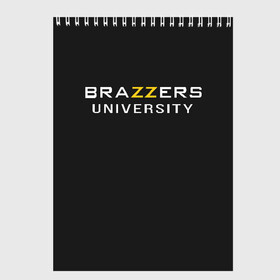 Скетчбук с принтом Вrazzers university в Рязани, 100% бумага
 | 48 листов, плотность листов — 100 г/м2, плотность картонной обложки — 250 г/м2. Листы скреплены сверху удобной пружинной спиралью | brazers | brazzers | brazzers university | бразерс | бразэрс | университет бразерс