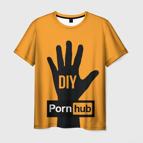 Мужская футболка 3D с принтом Pornhub (двухсторонняя) в Рязани, 100% полиэфир | прямой крой, круглый вырез горловины, длина до линии бедер | 