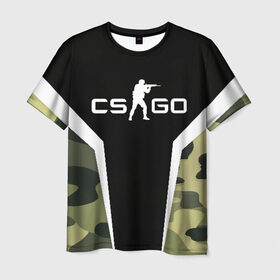 Мужская футболка 3D с принтом CS:GO Camouflage в Рязани, 100% полиэфир | прямой крой, круглый вырез горловины, длина до линии бедер | Тематика изображения на принте: conter | counter | cs go | csgo | global | offensive | strike | контер | кс го | ксго | страйк