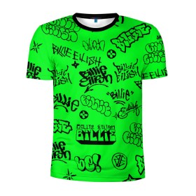 Мужская футболка 3D спортивная с принтом Billie Eilish graffiti в Рязани, 100% полиэстер с улучшенными характеристиками | приталенный силуэт, круглая горловина, широкие плечи, сужается к линии бедра | billie | eilish | graffiti | айлиш | билли | граффити | татуировки