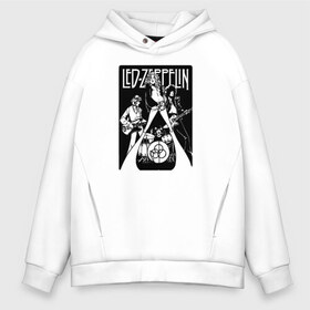 Мужское худи Oversize хлопок с принтом Led Zeppelin в Рязани, френч-терри — 70% хлопок, 30% полиэстер. Мягкий теплый начес внутри —100% хлопок | боковые карманы, эластичные манжеты и нижняя кромка, капюшон на магнитной кнопке | led | led zep | led zeppelin | ledzep | lz | zoso | группа | джимми пейдж | джон генри бонэм | джон пол джонс | зосо | лед зепелен | лед зеппелин | ледзепелен | ледзеппелин | роберт плант | рок