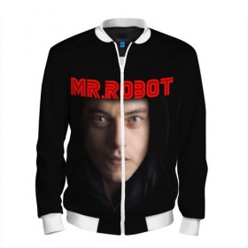 Мужской бомбер 3D с принтом Mr.robot в Рязани, 100% полиэстер | застегивается на молнию, по бокам два кармана без застежек, по низу бомбера и на воротнике - эластичная резинка | 